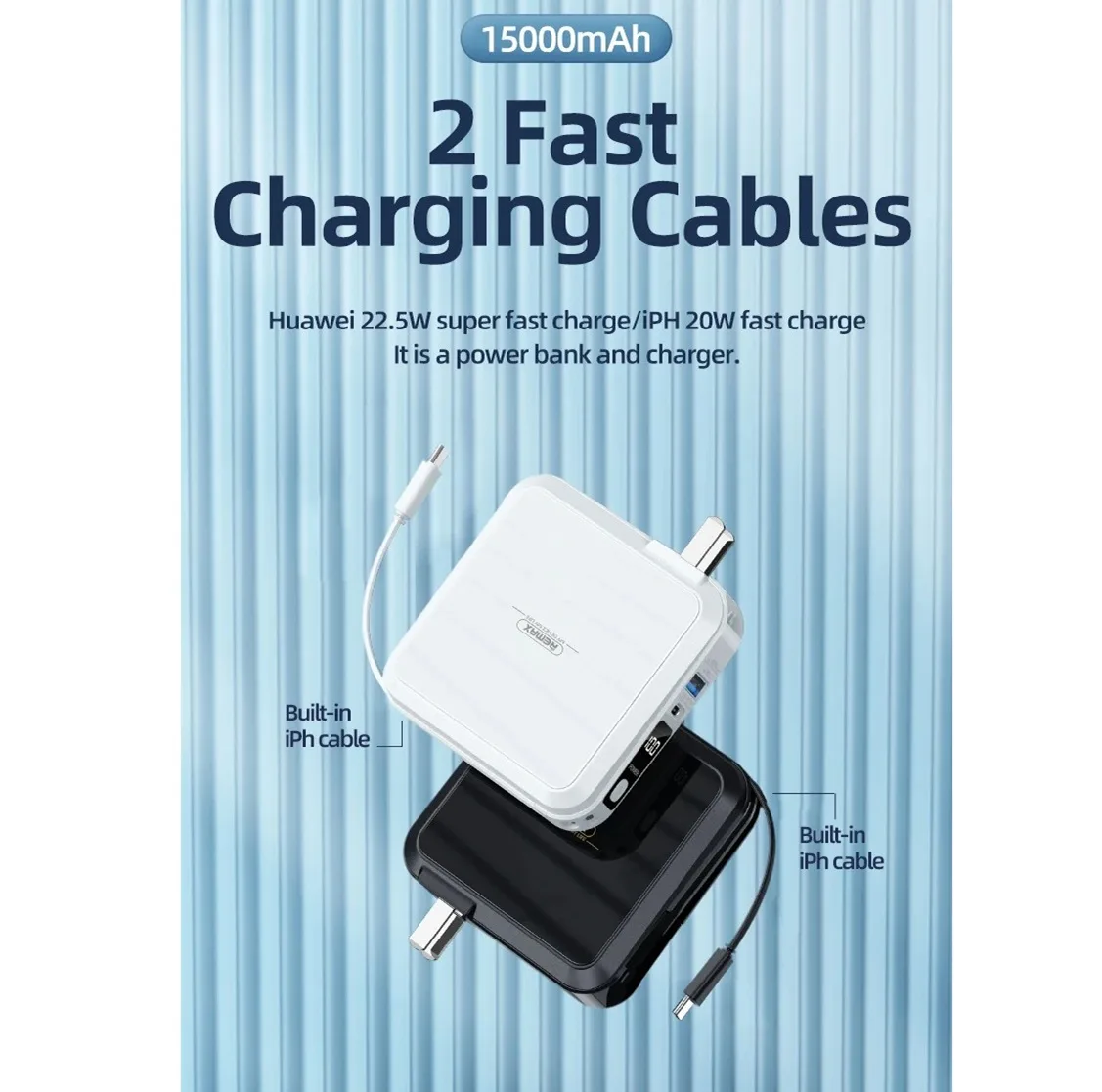پاوربانک ریمکس مدل Infinity All in one - AC charger-RPP-276 ظرفیت 15000 میلی آمپرساعت