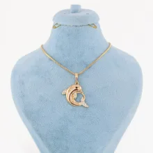 گردنبند زنانه ژوپینگ مدل دلفین بازیگوش کد AAB846