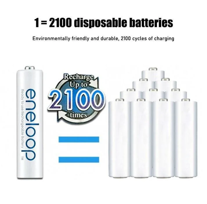 باتری نیم قلمی قابل شارژ پاناسونیک مدل eneloop/BK-4MCCE(HR03) بسته 4 عددی