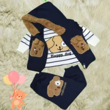ست 3 تکه لباس نوزادی مدل Happy Dog کد So3