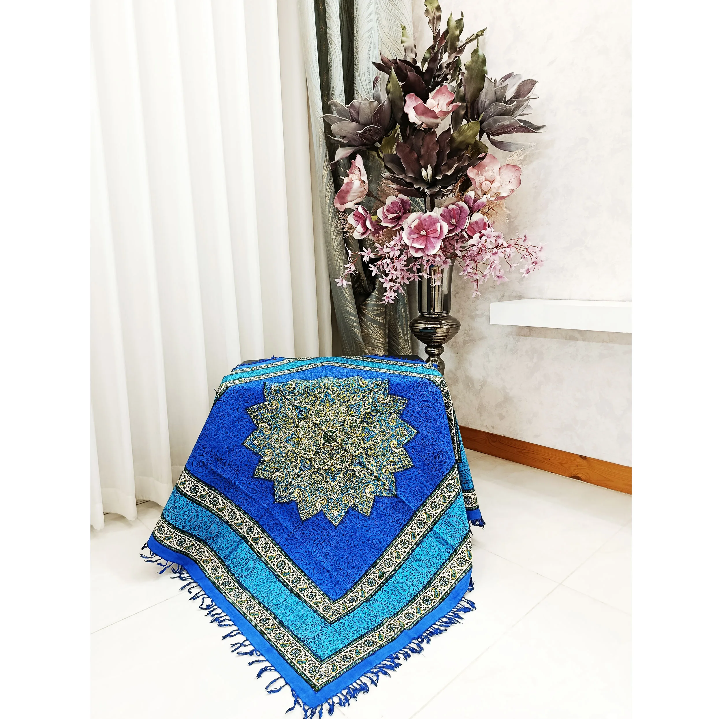 رومیزی قلمکار مدل ترنج T100