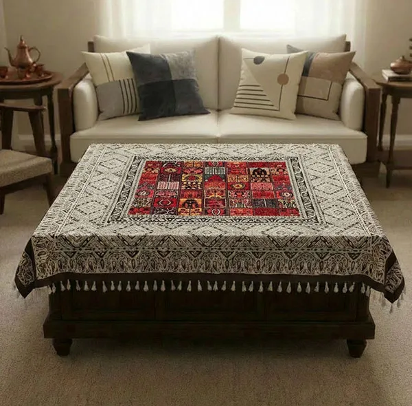 رومیزی قلمکار مدل گلیم سنتی