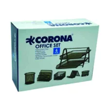 ست لوازم اداری رومیزی کرونا مدل C-01 کد 150304 بسته 6 عددی