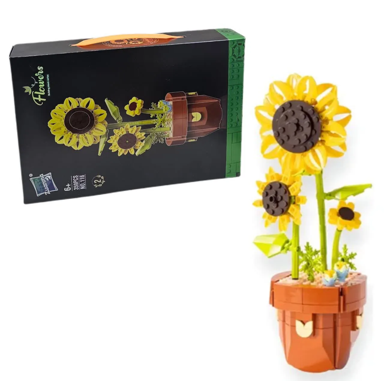 ساختنی 359 تکه ناب سل مدل گل آفتاب گردان 359PCS FLOWERS BUILDING BLOCK SERIES NO.116