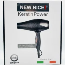 سشوار حرفه‌ای نیو نایس مدل NW با موتور AC ایتالیایی 3200 وات، سه حالت دما و دو سرعت، مناسب براشینگ و حالت‌دهی حرفه‌ای