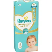 پوشک بچه پمپرز مدل premium care سایز ۴ بسته ۵۲ عددی