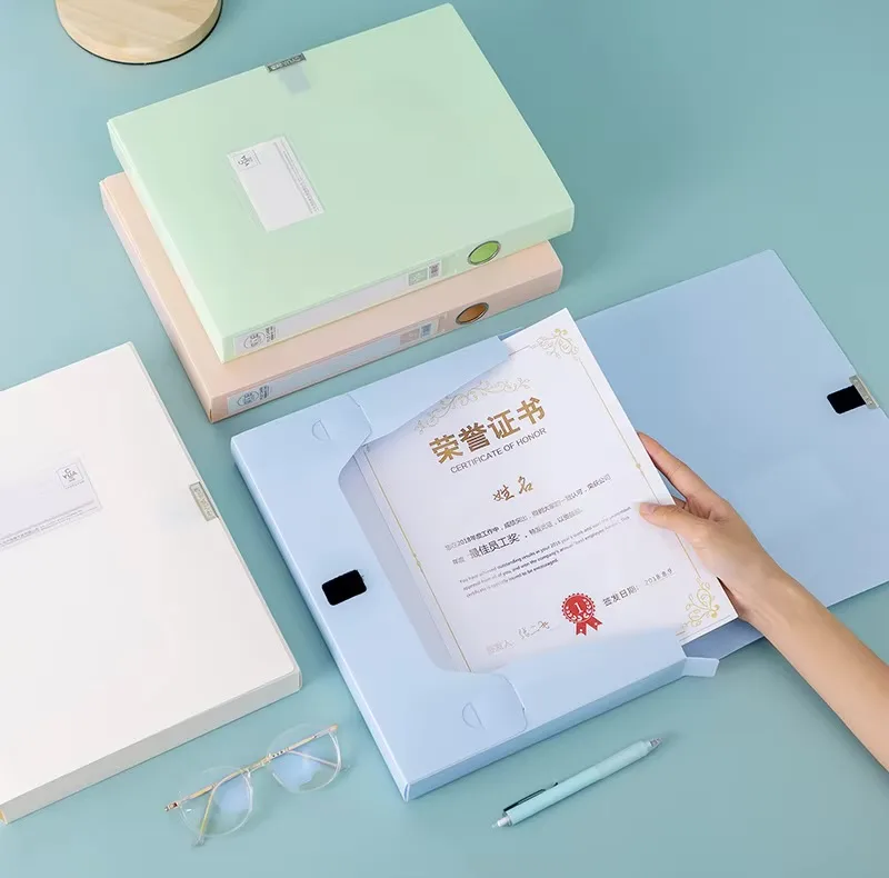 پوشه دکمهدار مدل File Case macaron سایز A4