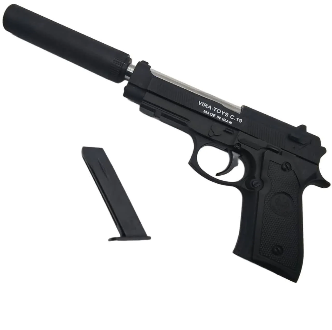 تفنگ بازی ناب سل مدل کلت خشاب خور C19 کد AIRSOFT GUN C19 مناسب برای نوجوانان