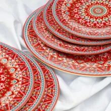 بشقاب میوه خوری مقصود مدل ترنج بسته 6 عددی