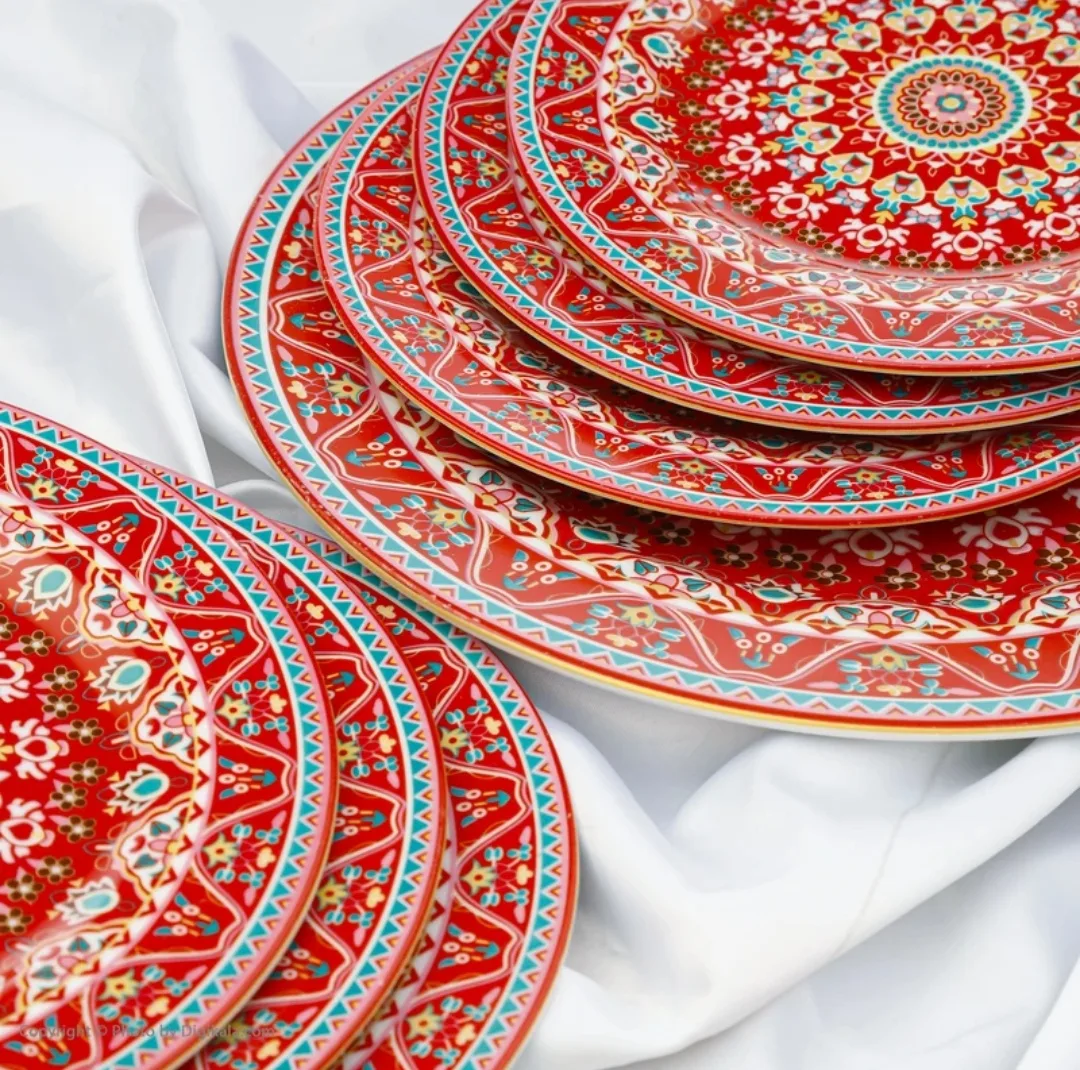 بشقاب میوه خوری مقصود مدل ترنج بسته 6 عددی