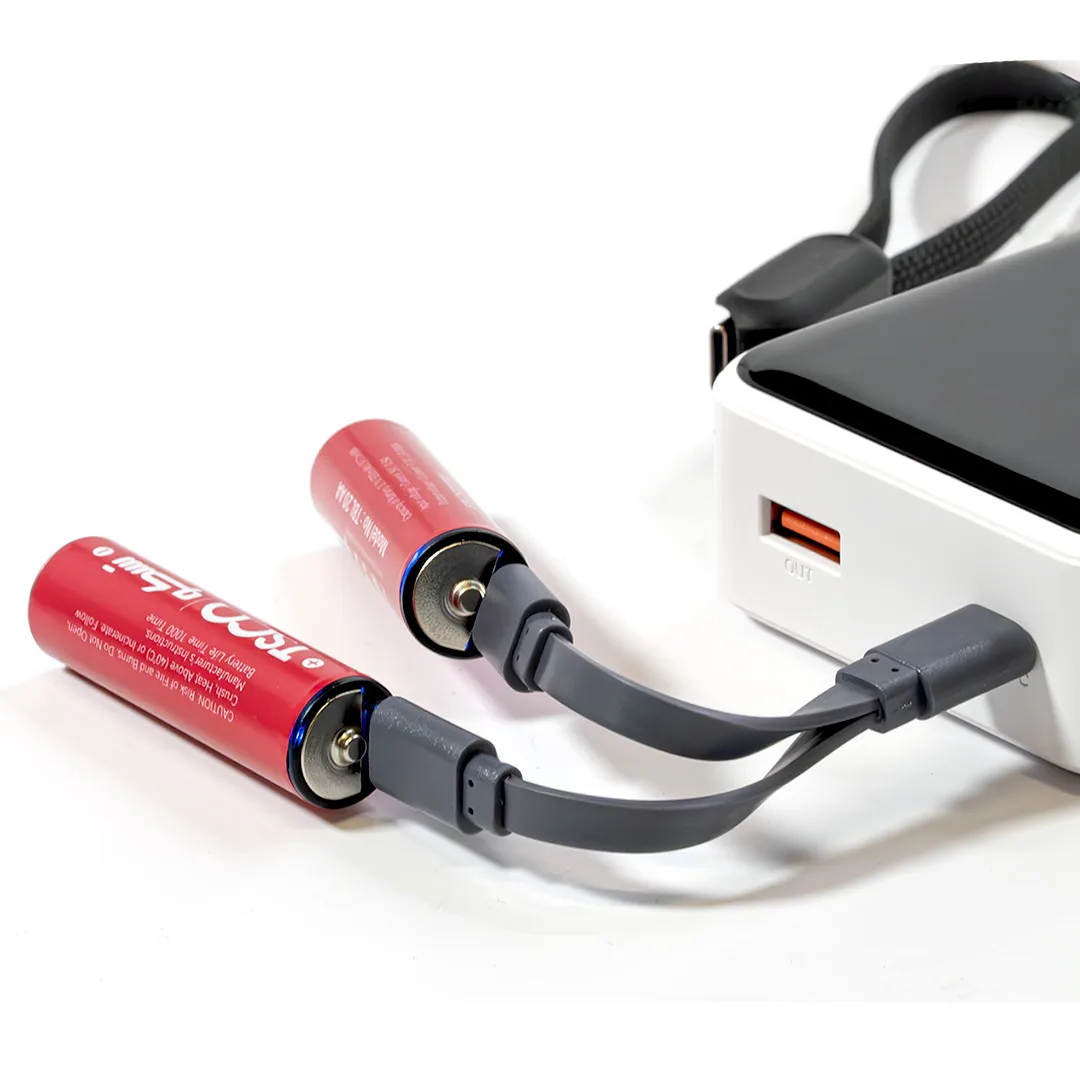 باتری قلمی شارژی تسکو مدل TBL 20 با درگاه USB-C به همراه کابل شارژ بسته دو عددی 