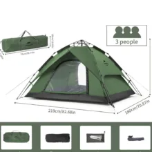 چادر اتوماتیک 3 نفره نیچرهایک مدل POP UP TENT کد NH21ZP008