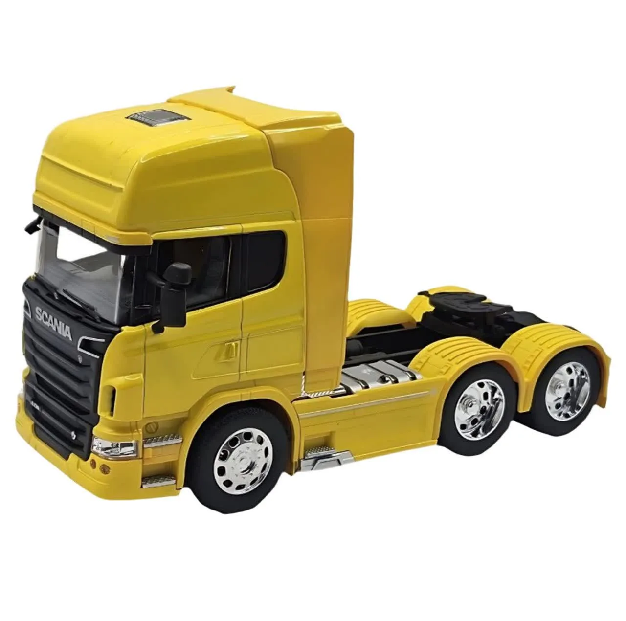 ماکت ماشین ناب سل مدل تریلی اسکانیا ولی فلزی 10چرخ کد SCALE 1:32 WELLY TRANSPORTER SCANIA V8 R730