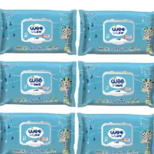 دستمال مرطوب کودک وی کر مدل عصاره جو و روغن پنبه دانه 6 بسته 72 عددی