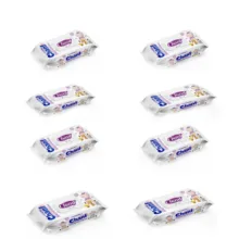 دستمال مرطوب کودک چانف مدل اقتصادی مجموعه 8 عددی