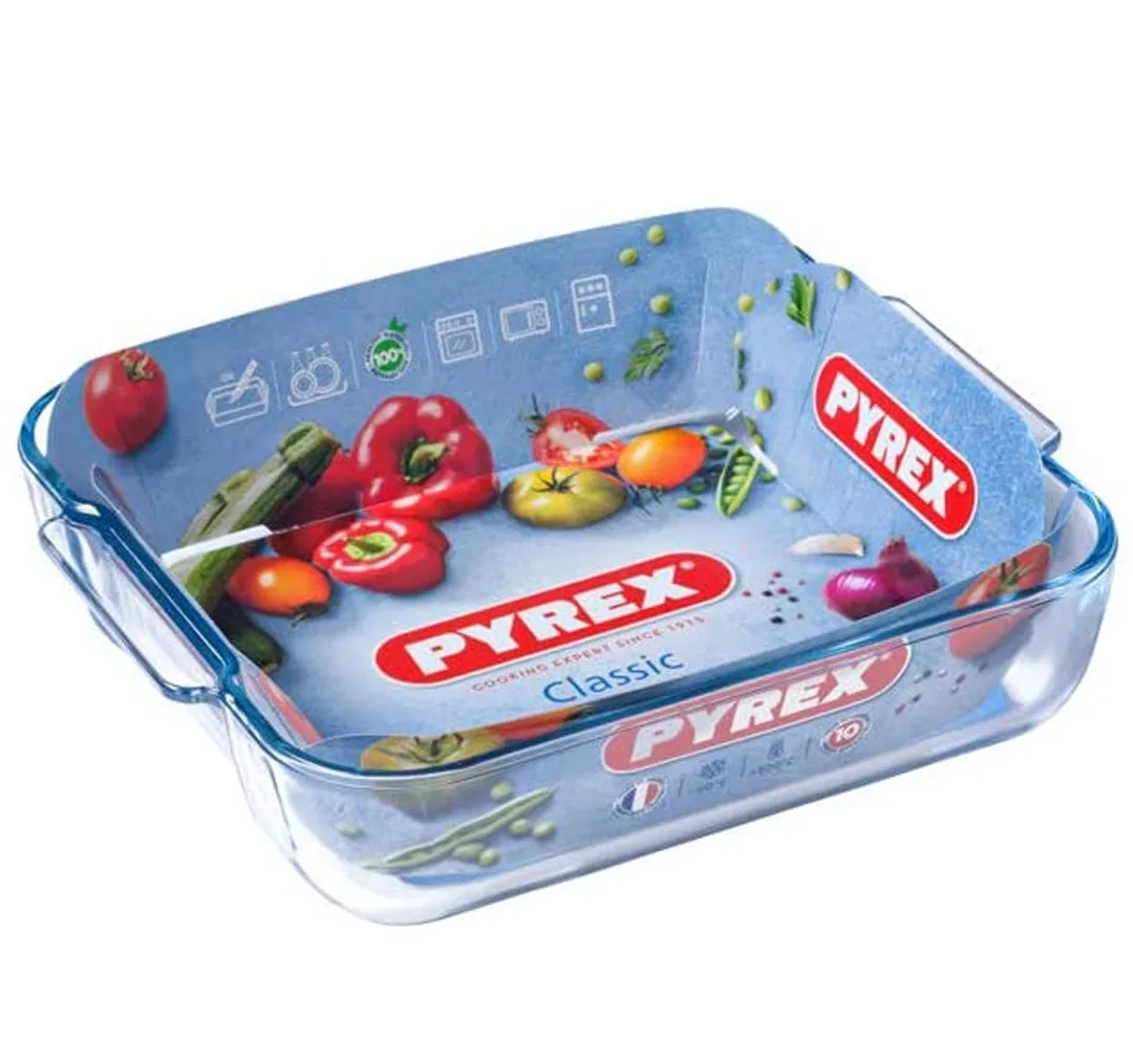 تابه مربع پیرکس فرانسه سری Classic سایز 21×25