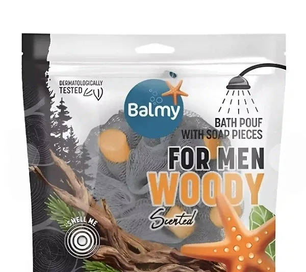 اسفنج حمام صابون دار آقایان بالمی مدل Balmy For Men Woody وزن 76 گرم
