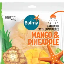 اسفنج حمام صابون دار بالمی مدل mango & pineapple وزن 67 گرم