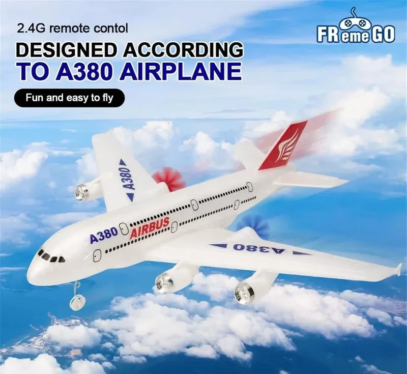 هواپیما بازی کنترلی ناب سل مدل مسافربری شارژی ایرباس کد AIRCRAFT AIRBUS A380 با قابلیت پرواز