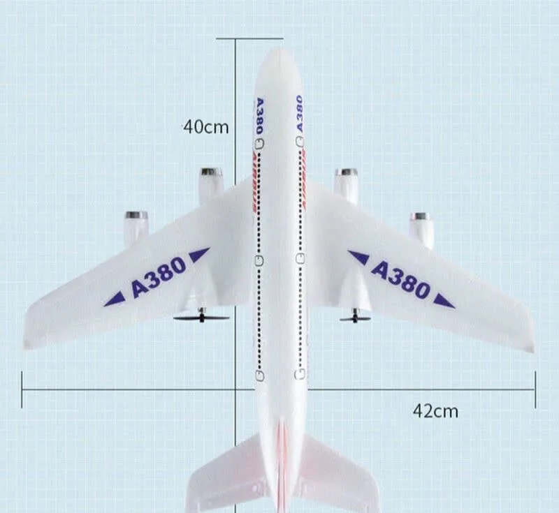 هواپیما بازی کنترلی ناب سل مدل مسافربری شارژی ایرباس کد AIRCRAFT AIRBUS A380 با قابلیت پرواز