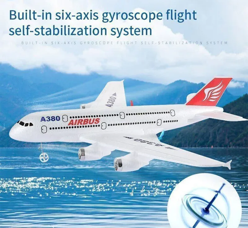 هواپیما بازی کنترلی ناب سل مدل مسافربری شارژی ایرباس کد AIRCRAFT AIRBUS A380 با قابلیت پرواز
