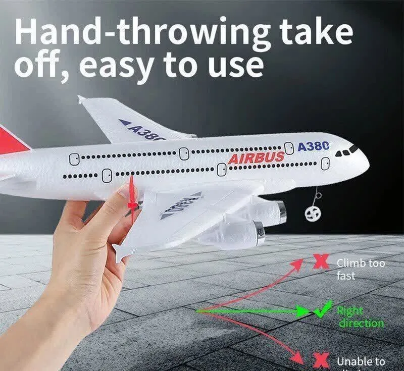 هواپیما بازی ناب سل مدل کنترلی مسافربری ایرباسAIRCRAFT AIRBUS A380 شارژی با قابلیت پرواز
