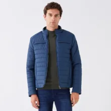 کاپشن مردانه ال سی وایکیکی مدل Zipper رنگ آبی تیره