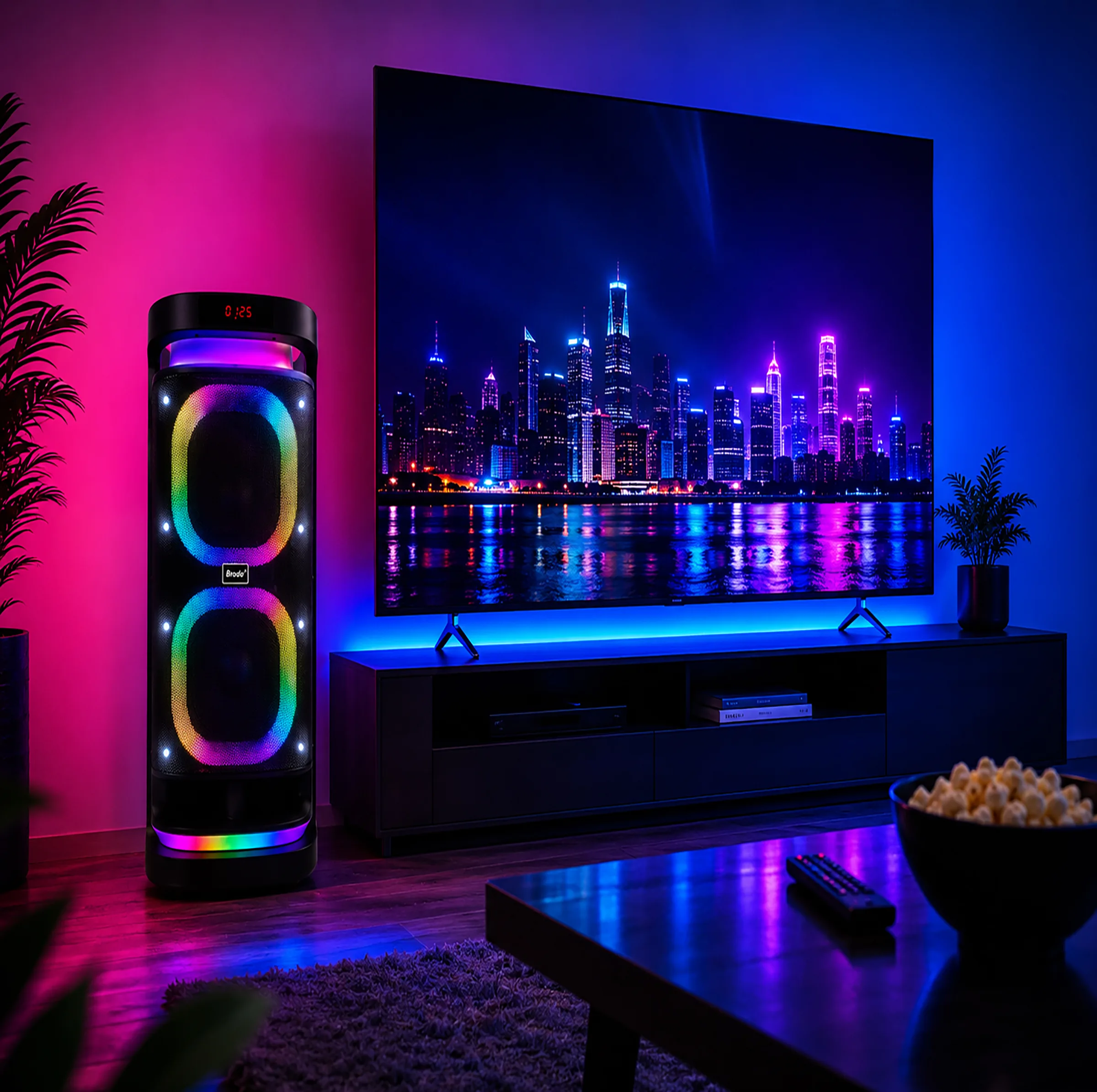 اسپیکر بلوتوثی قابل حمل برودو مدل KARAOKE BOX Dual 8inch