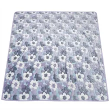 پتو مسافرتی 2 نفره مدل ژله ای شب نما طرح گل گلی سایز 240x220 سانتی‌متر