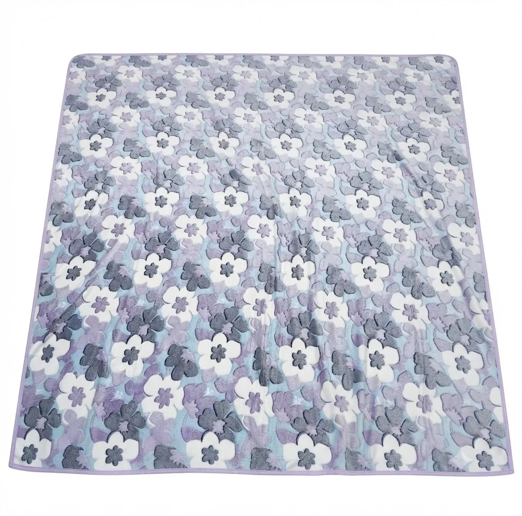 پتو مسافرتی 2 نفره مدل ژله ای شب نما طرح گل گلی سایز 240x220 سانتیمتر