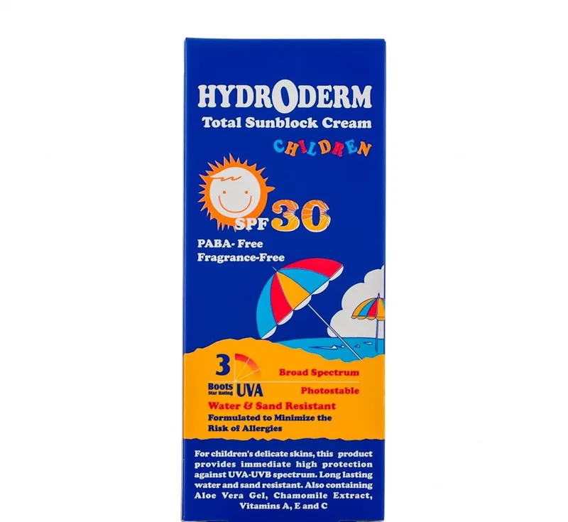 کرم ضد آفتاب کودکان هیدرودرم مدل Children SPF30 حجم 50 میلی لیتر