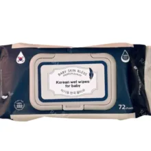 دستمال مرطوب کودک بیبی اسکین مدل baby skin بسته 72 عددی