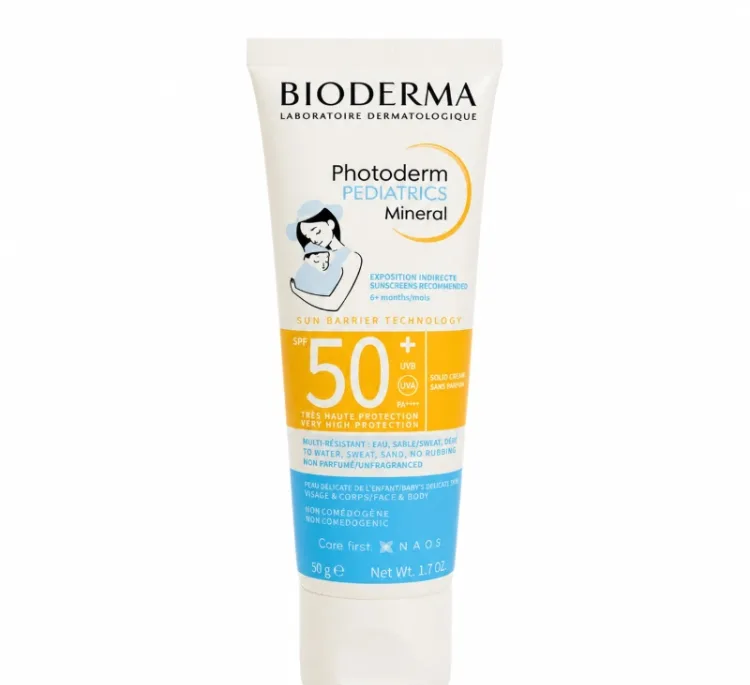 کرم ضد آفتاب کودک بایودرما مدل مینرال spf50 وزن 50 گرم