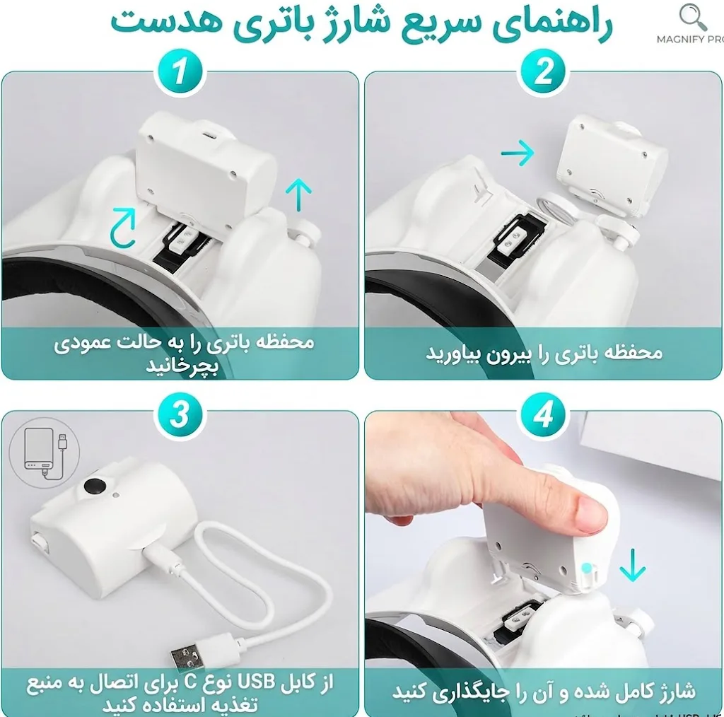 ذرهبین مدل هدبندی چراغدار کد MG82000MAC