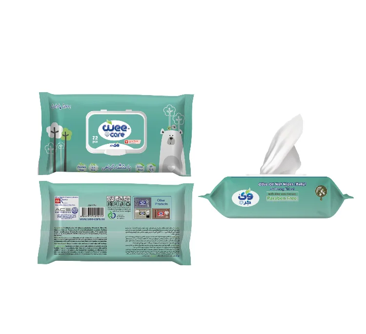 دستمال مرطوب کودک وی کر مدل عصاره آلوئه ورا و روغن زیتون دو بسته 72 عددی