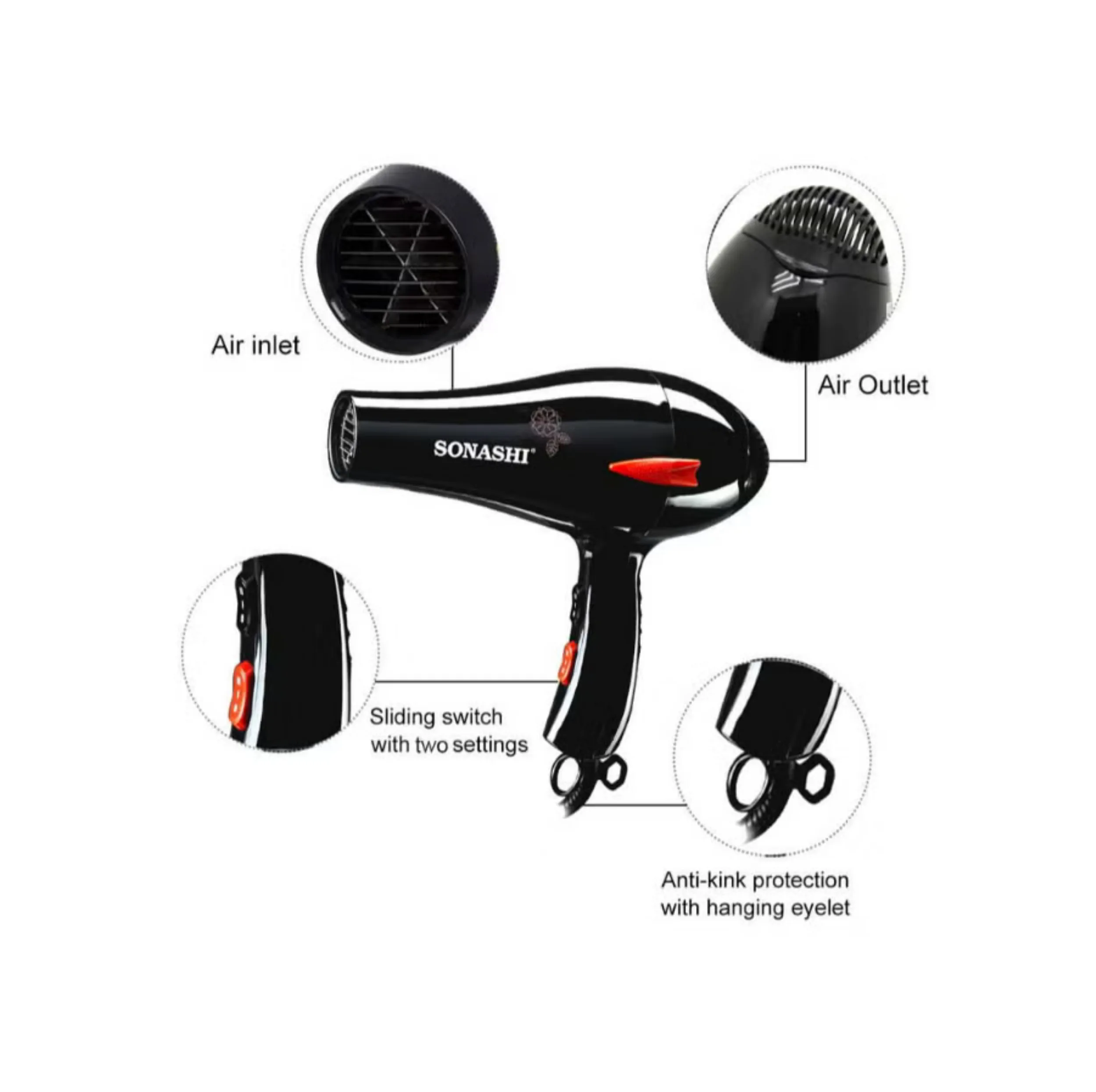 سشوار سوناشی مدل SHD-3009