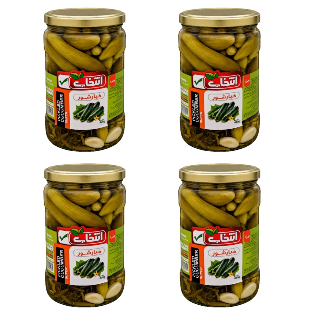 خیار شور ویژه انتخاب - 640 گرم بسته 4 عددی