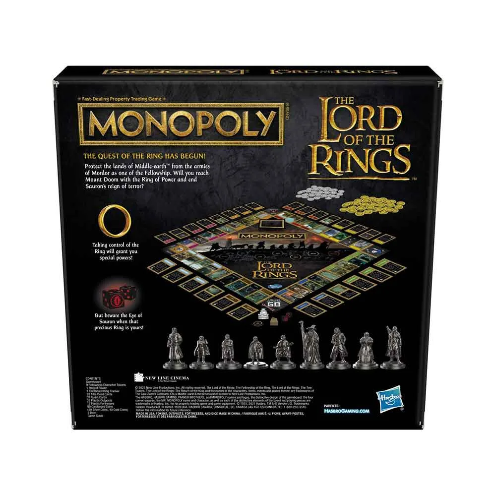بازی فکری مدل مونوپولی Monopoly طرح ارباب حلقه ها