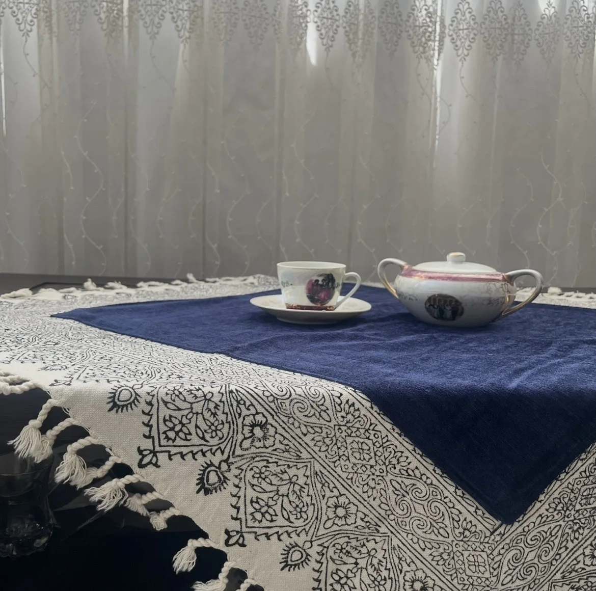 رومیزی قلمکار مدل مخمل اصفهان