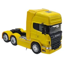 ماکت ماشین ناب سل مدل تریلی اسکانیا ولی فلزی 10چرخ کد SCALE 1:32 WELLY TRANSPORTER SCANIA V8 R730