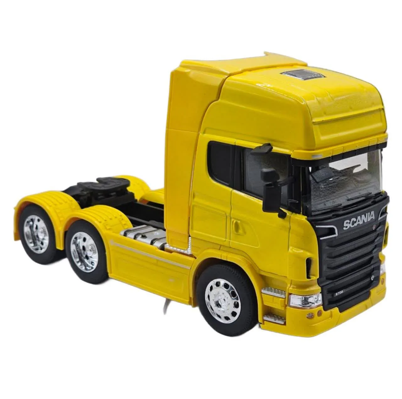 ماکت ماشین ناب سل مدل تریلی اسکانیا ولی فلزی 10چرخ کد SCALE 1:32 WELLY TRANSPORTER SCANIA V8 R730