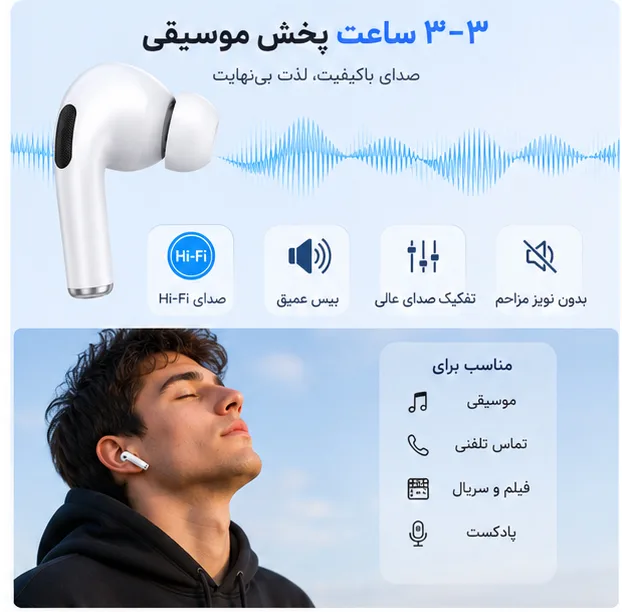 هدفون بلوتوثی مدل TWS 5.3