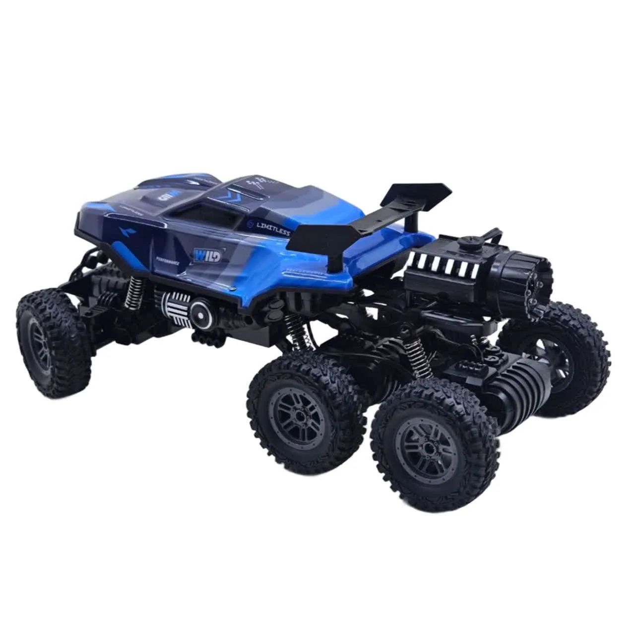 ماشین بازی کنترلی ناب سل مدل آفرود فنری چراغدار دودزا شارژی 6 چرخ 6 کانال کد SPRAY CLIMBING CAR SCALE 1:16 LIGHT FUNCTION 27 MHZ RADIO OPERATION