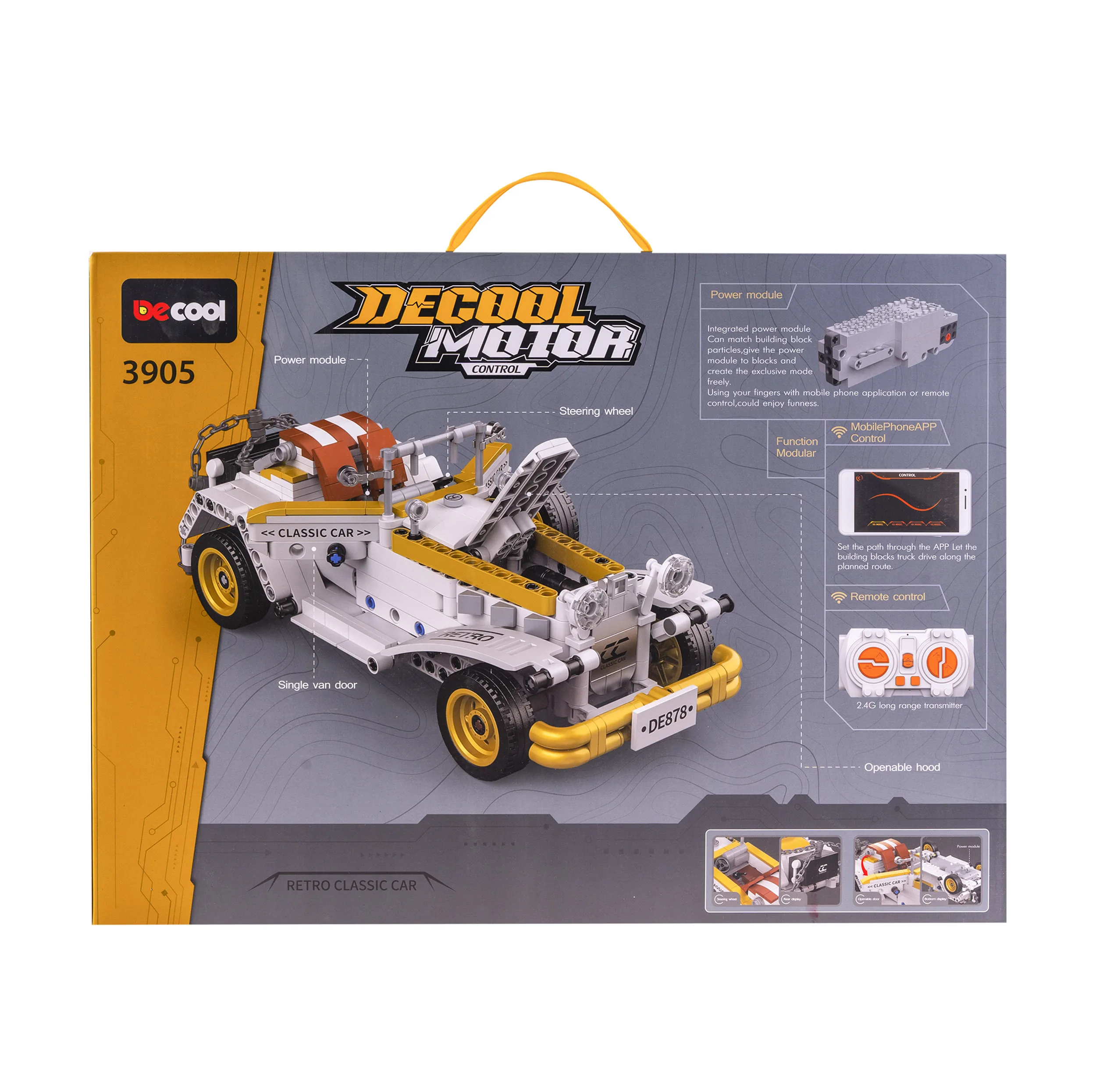 ساختنی  595 تکه دکول مدل retro classic car کنترلی کد RC-3905