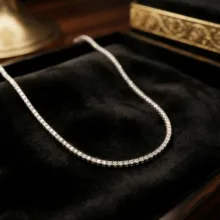 گردنبند زنانه مدل  تنیسی مینی فول نگین کد 522