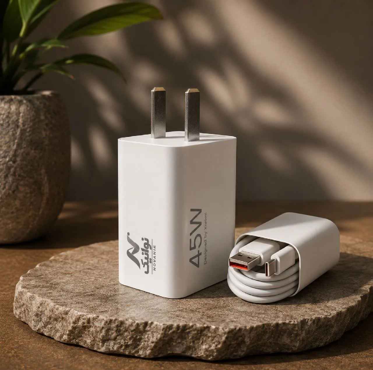 شارژر دیواری 45 وات مدل MDY-17-EE به همراه کابل USB-C