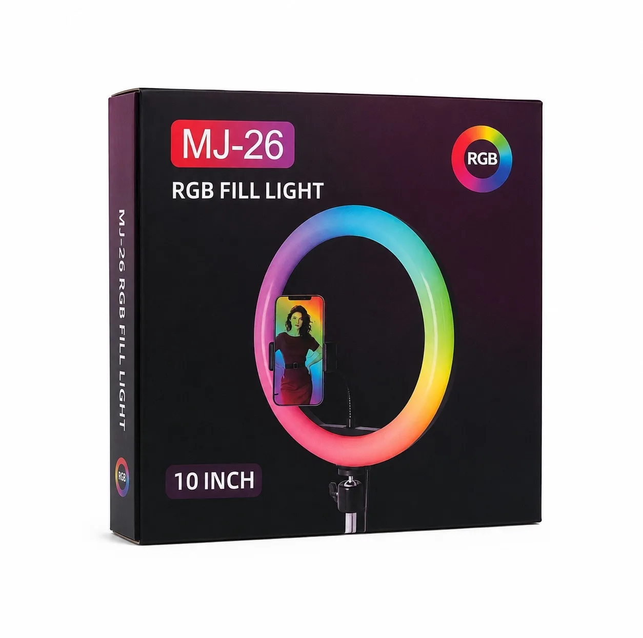 رینگ لایت مدل MJ26-RGB به همراه پایه