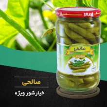 خیارشور سرکه ای پاستوریزه ویژه صالحی - 650 گرم مجموعه 4 عددی