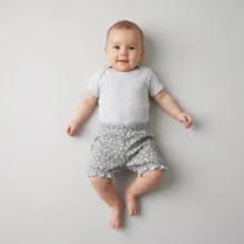 شلوارک نوزادی آدمک مدل خرگوش و گل کد 01