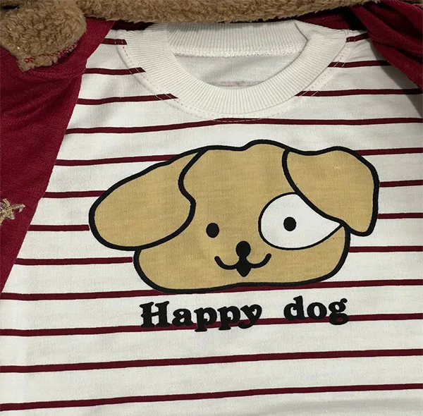 ست 3 تکه لباس نوزادی مدل Happy Dog کد Ge3